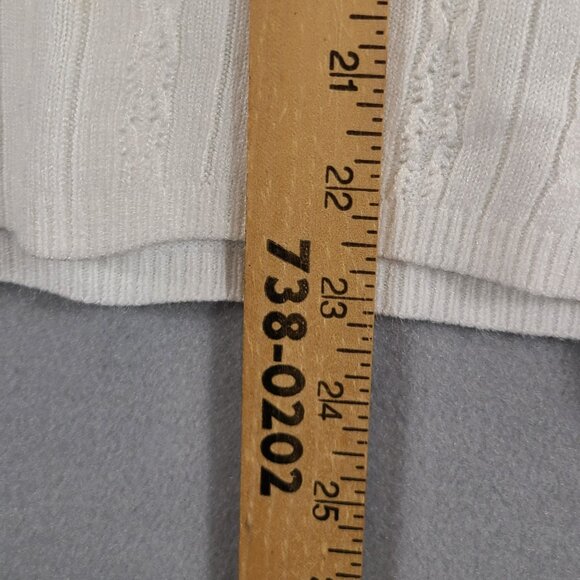 Vtg Koret White Mock Neck Pullover Sweater Short Sleeve Zip Back Size Medium? - Picture 5 of 6